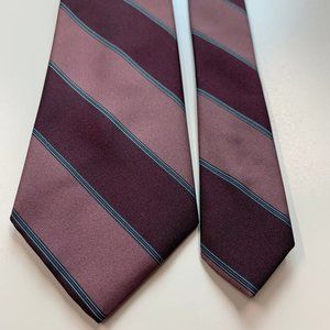 Hennessy Maroon Striped SIlk Tie